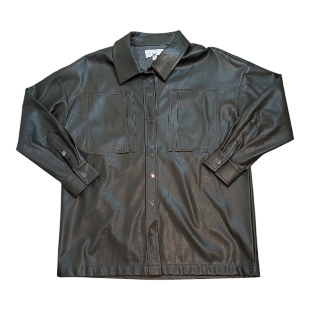 Woman's Dear John Jacket Grey Vegan Leather Dear John Top Medium